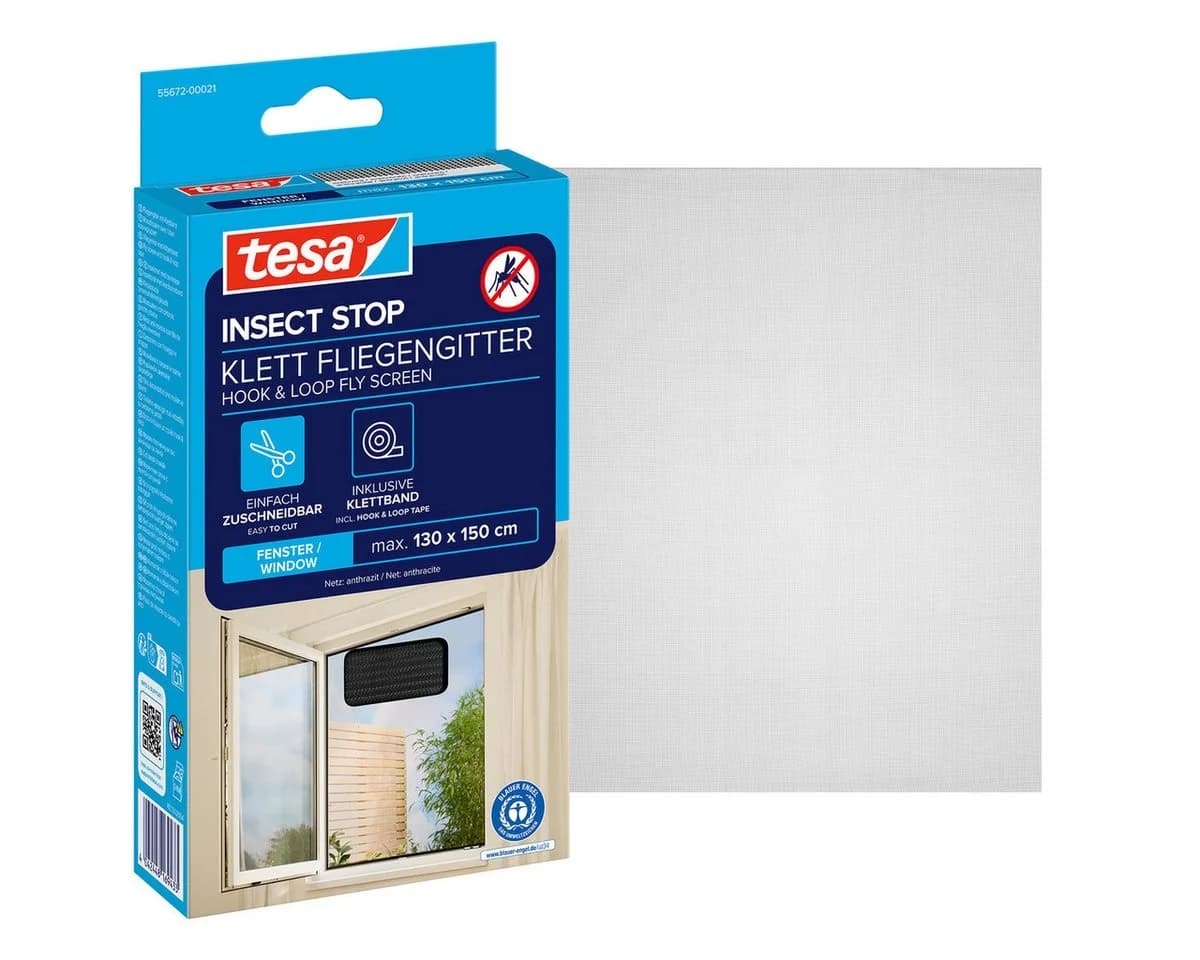 tesa Insect Stop Standard Fliegengitter Schwarz Selbstklebend - Bild 3