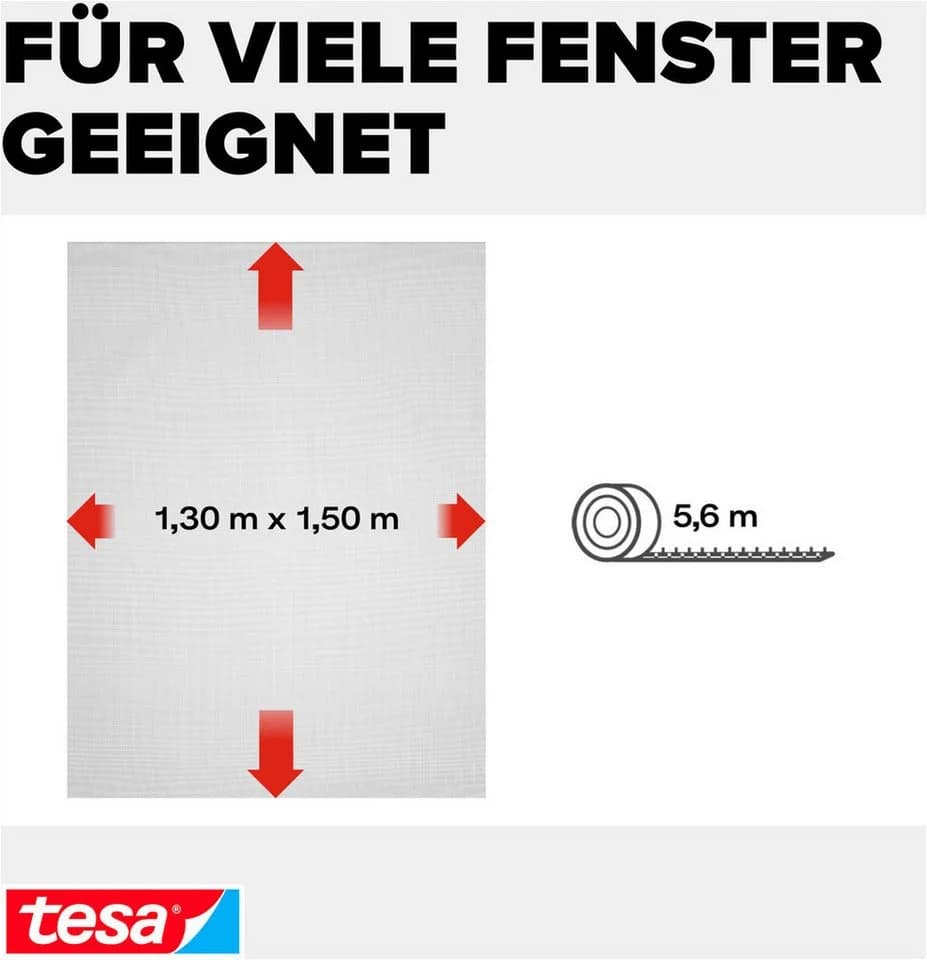 tesa Insect Stop Standard Fliegengitter Schwarz Selbstklebend - Bild 5