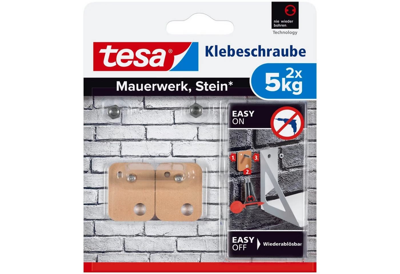 tesa Klebehaken 2 St. 4 kg Halteleistung Fliesen Metall - Bild 2