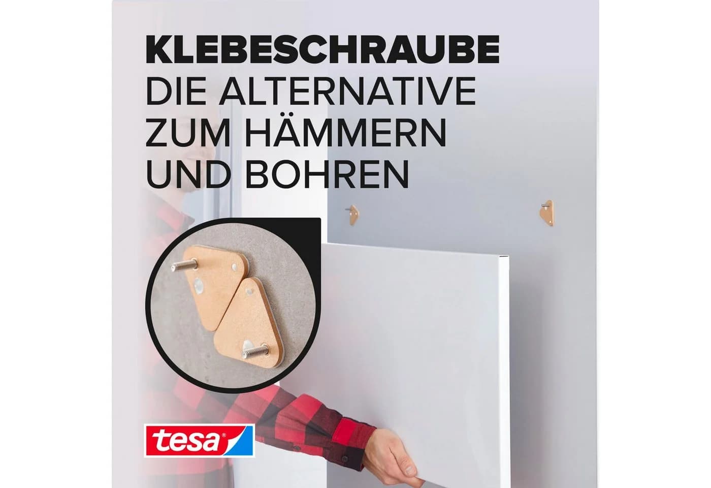 Tesa Klebehaken 2er Pack für Mauerwerk und Stein, Halteleistung 10 kg
