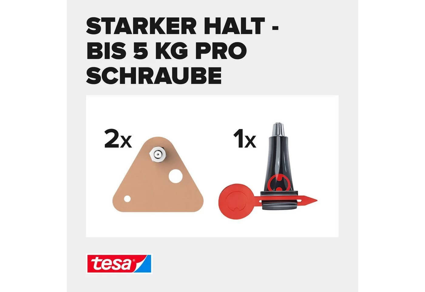 Tesa Klebehaken 2er Pack für Mauerwerk und Stein, Halteleistung 10 kg - Bild 3