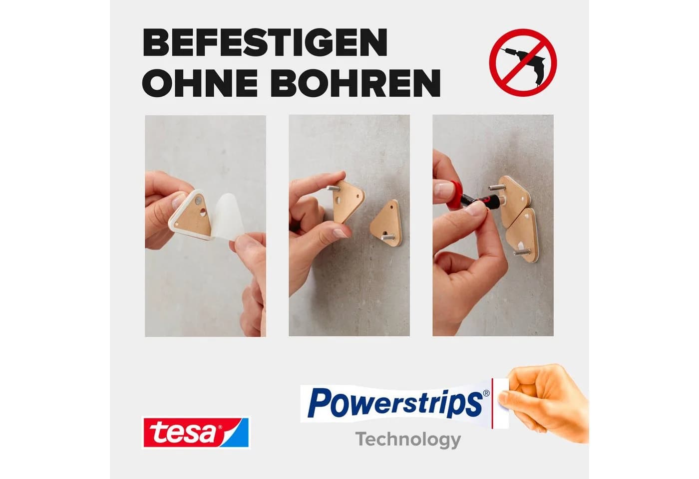 Tesa Klebehaken 2er Pack für Mauerwerk und Stein, Halteleistung 10 kg - Bild 4