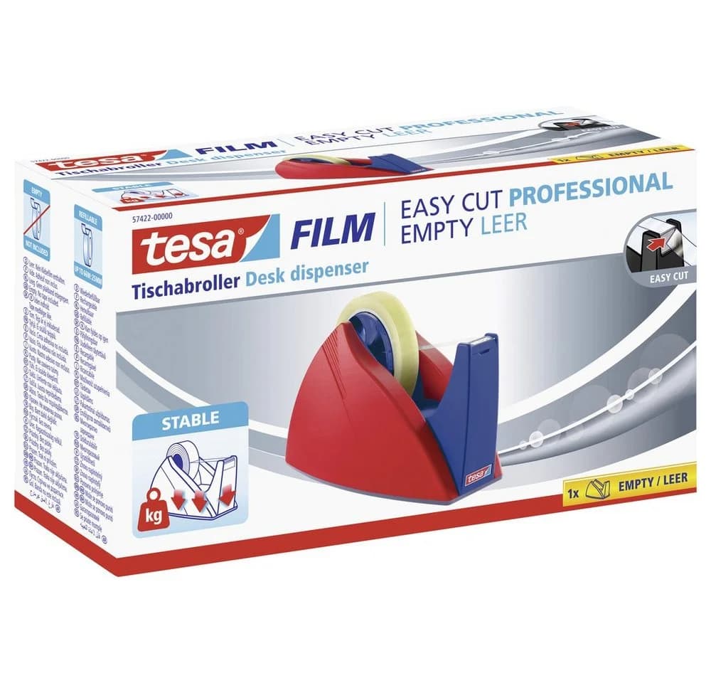 Tesa Tischabroller Easy Cut Professional 57422-00000 Rot/Blau - Bild 3