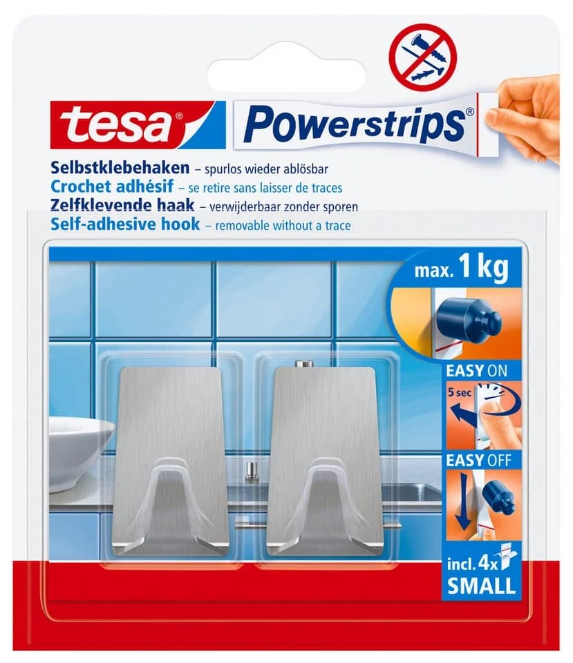 Tesa Klebehaken Powerstrips Haken Metall Trapezförmig - Bild 2