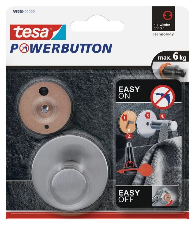 Tesa Powerbutton Classic Klebehaken Edelstahl - Bild 3