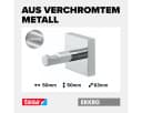 Tesa Klebehaken EKKRO Bademantelhaken Chrom, Badezimmer, Handtuchhalterung selbstklebend & ohne Bohren - silber glänzend Bild 1