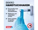 Tesa Klebehaken EKKRO Bademantelhaken Chrom, Badezimmer, Handtuchhalterung selbstklebend & ohne Bohren - silber glänzend Bild 4