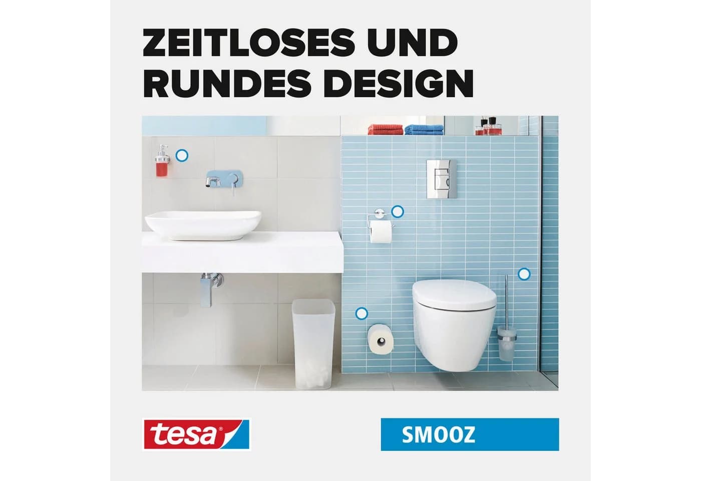 tesa SMOOZ Handtuchhaken ohne Bohren silber glänzend - Bild 5