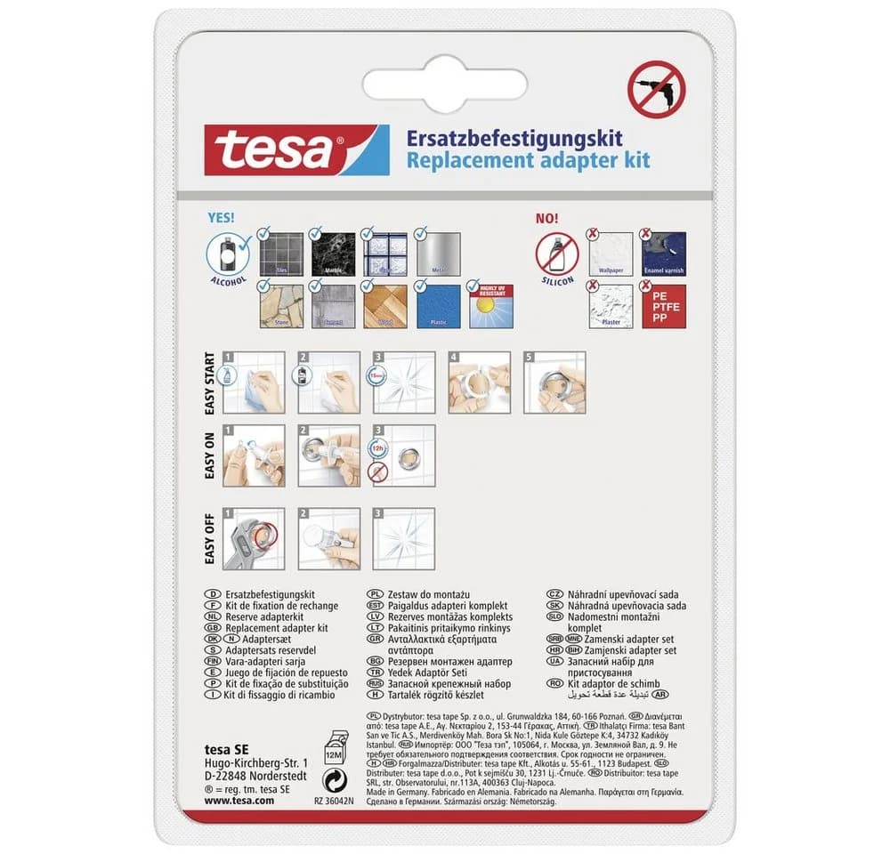 tesa Handtuchhalter Befestigungskit BK20-1 Silber - Bild 3