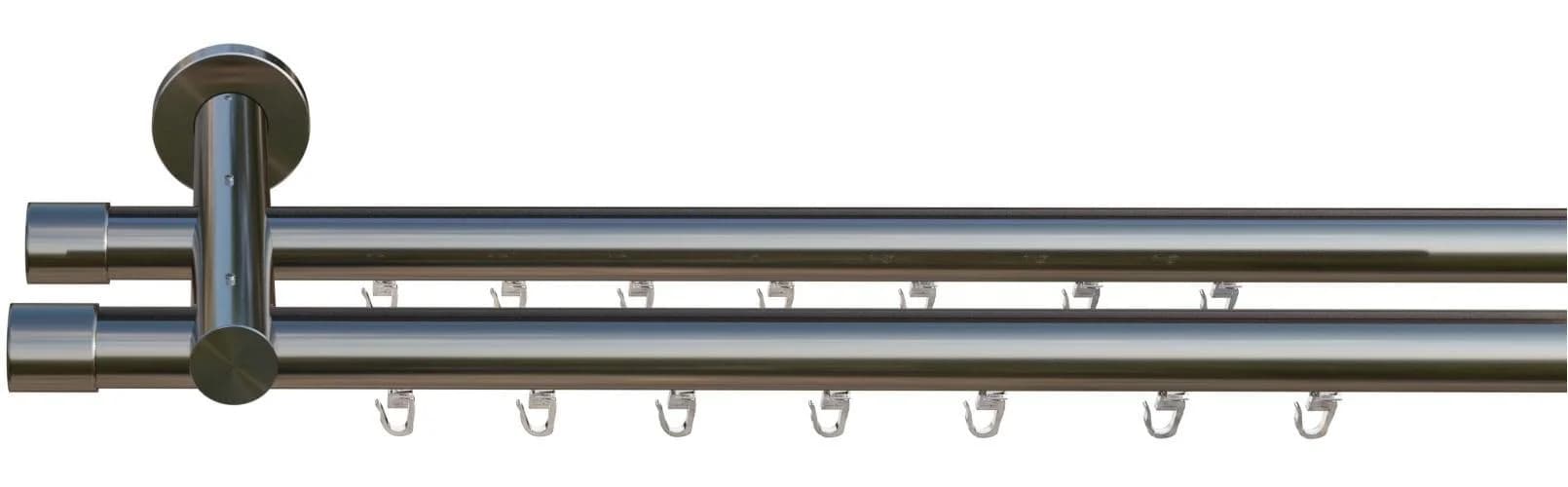 Indeko Gardinenstange Consul Edelstahloptik 16mm Aluminium
