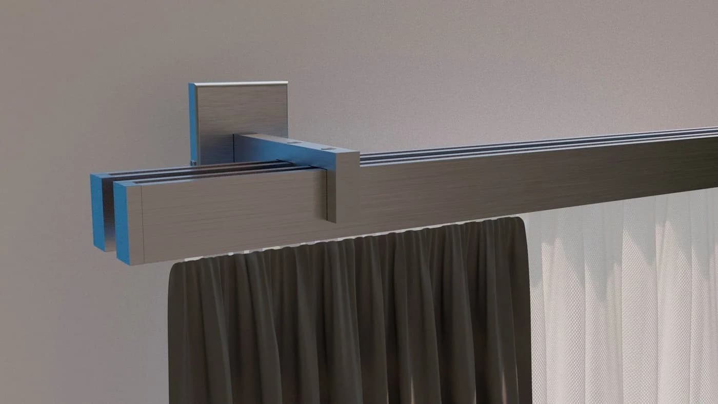 indeko Gardinenstange Bern 2-läufig Aluminium satiniert Innenlauf