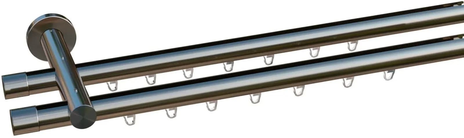 Gardinenstange OTTO HOME "Kappe 2-Lauf" Gr. 3, silber