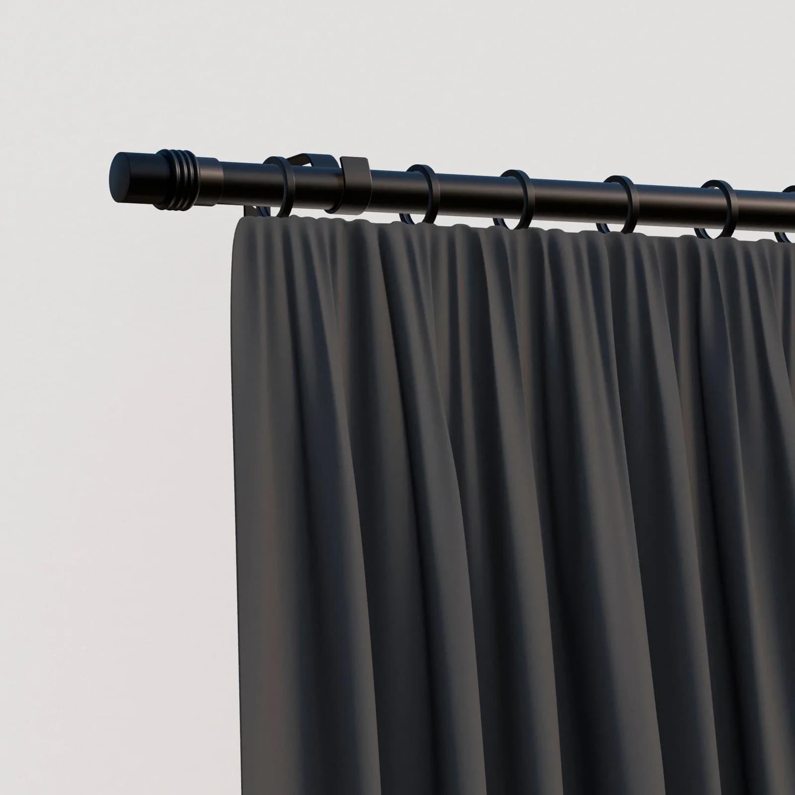 INDEKO Gardinenstange Zylinder Schwarz 430cm Stahl