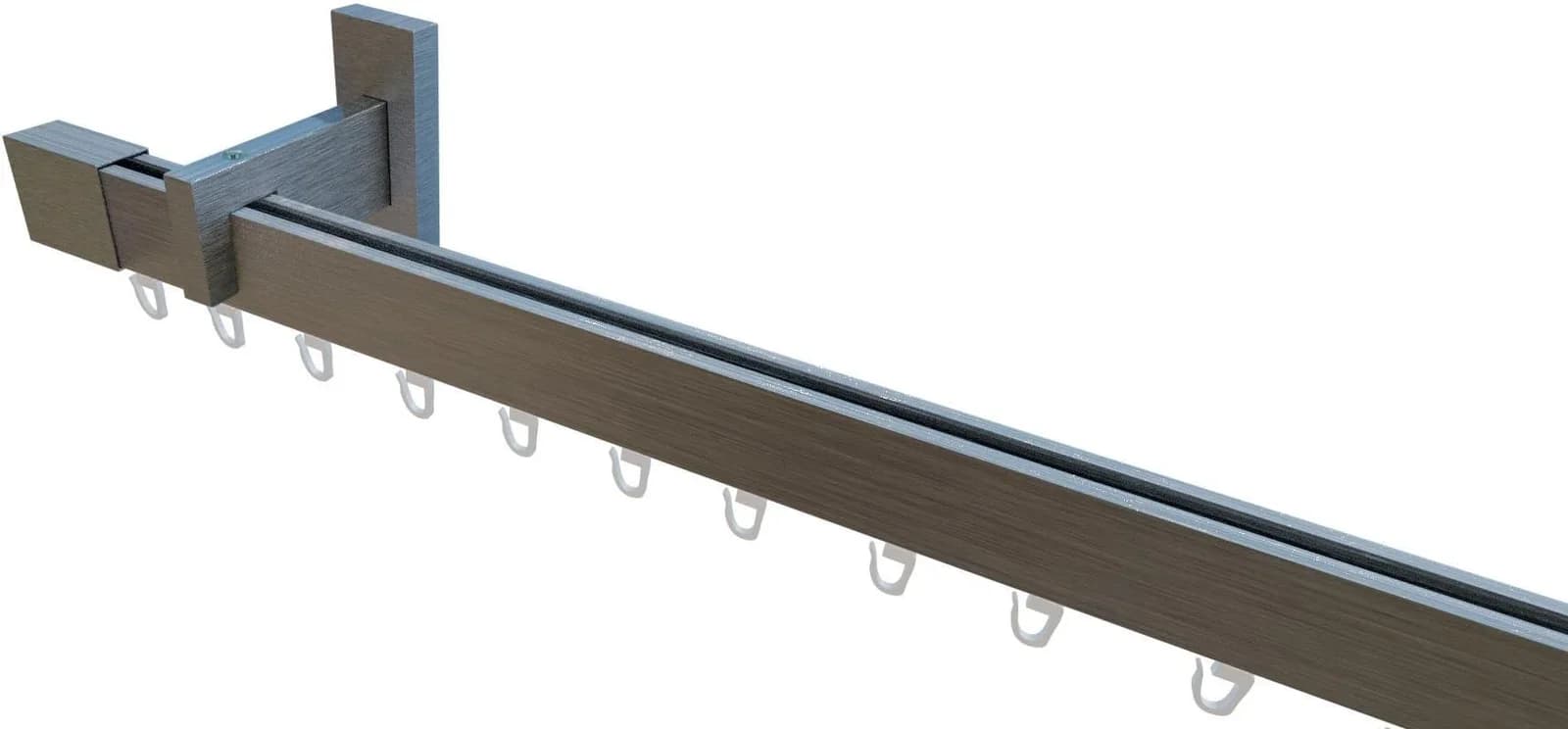 INDEKO Innenlaufschiene Trend-Line Grau Edelstahl Optik 400cm