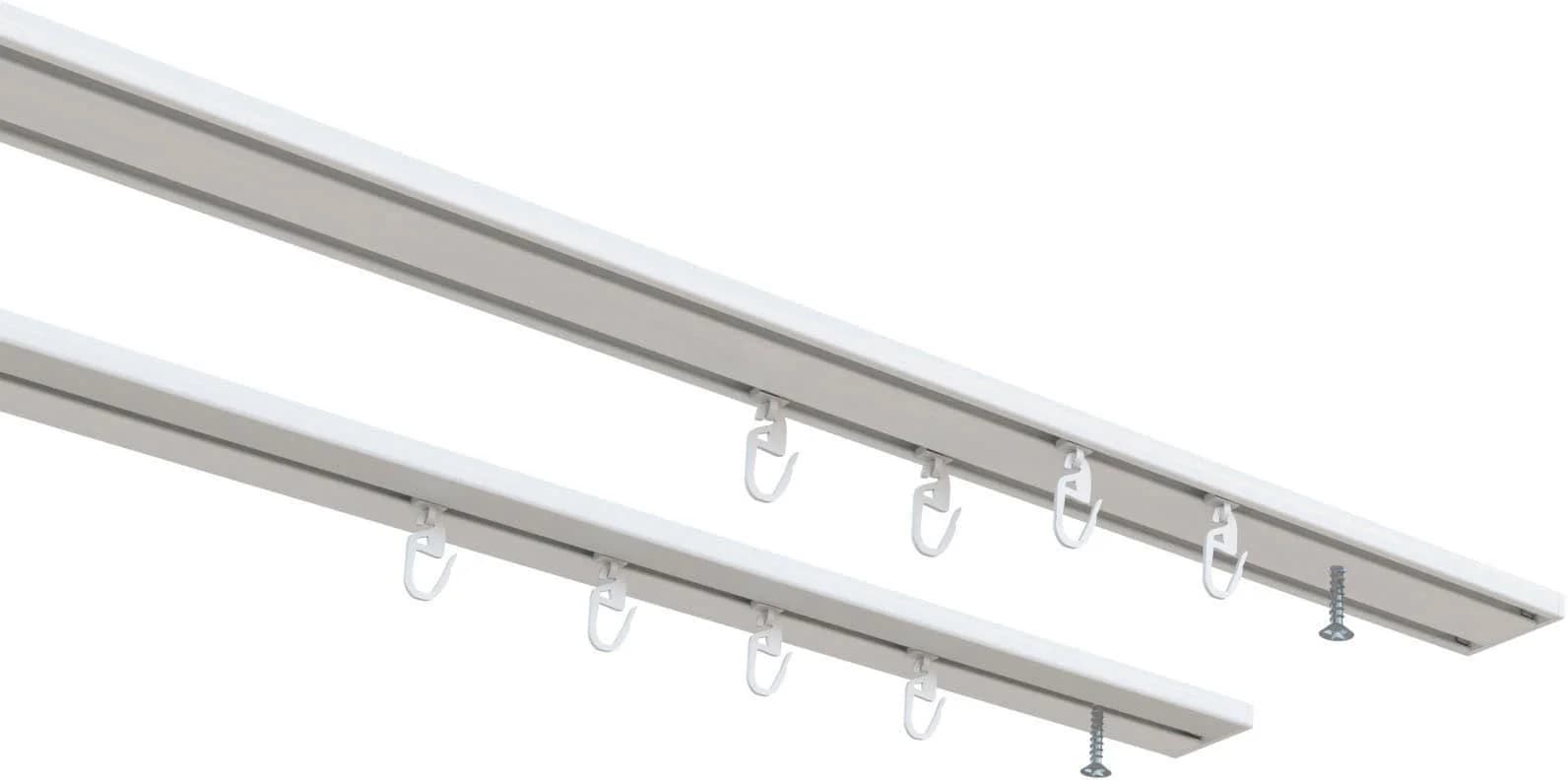 INDEKO Vorhangschiene Wendeschiene Weiß Aluminium 430cm