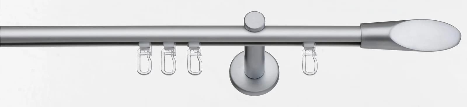 INDEKO Marbella Gardinenstange Silber Aluminium Komplett-Set