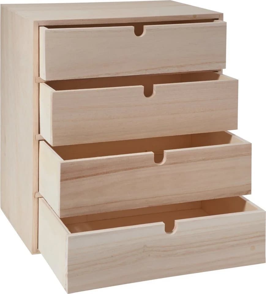 VBS Aufbewahrungsbox Set 5-tlg. Rohholz Schubladenbox