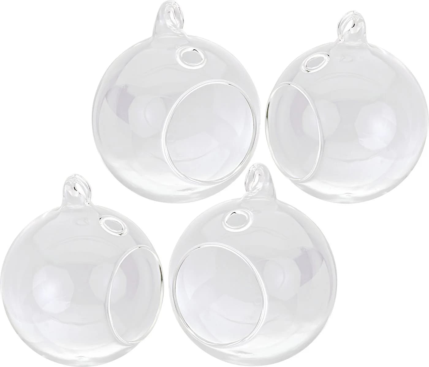VBS Dekokugel Glaskugel offen 4er-Pack transparent Ø 9 cm