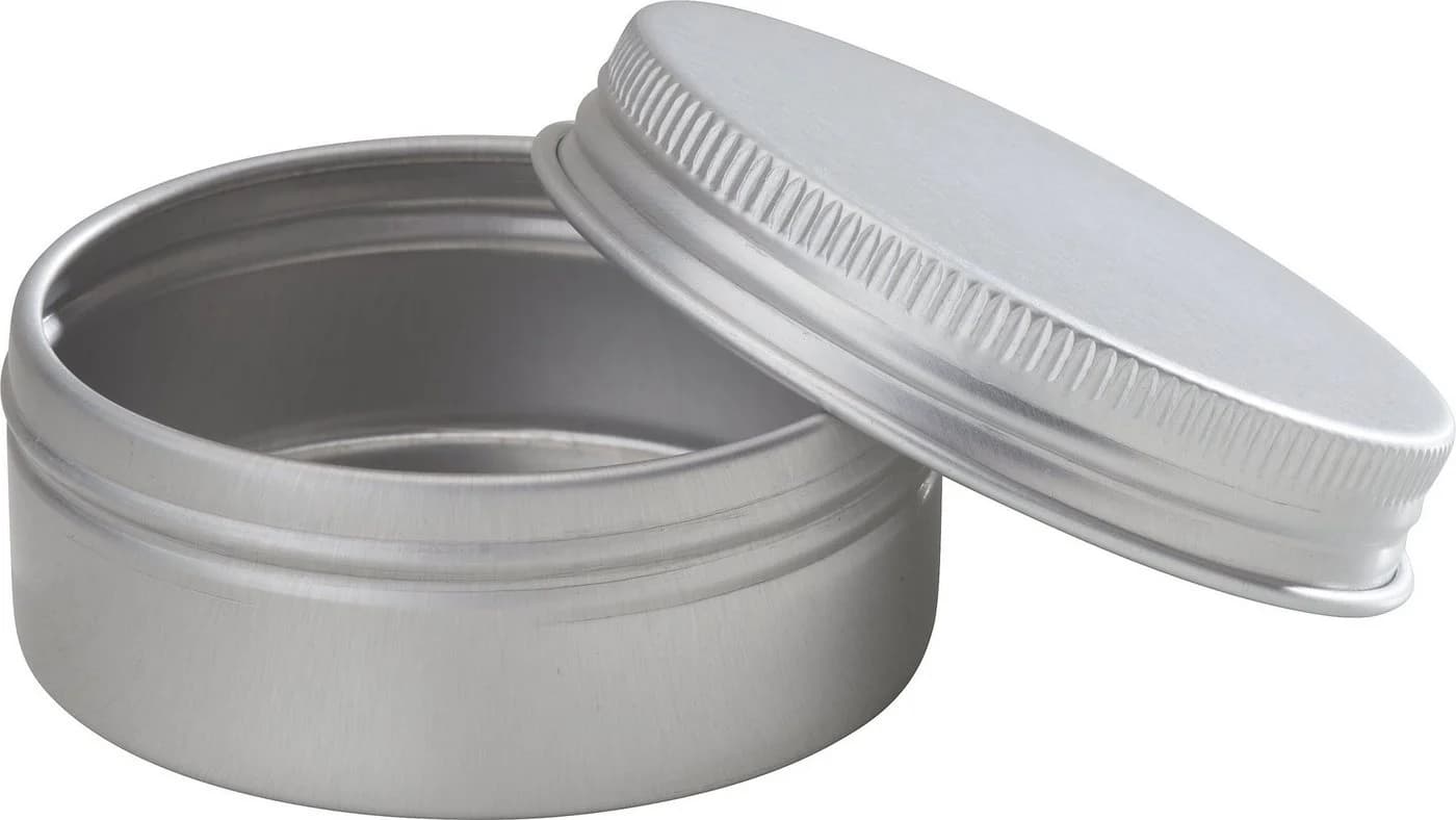 VBS Aufbewahrungsbox Rund Aluminium mit Schraubdeckel