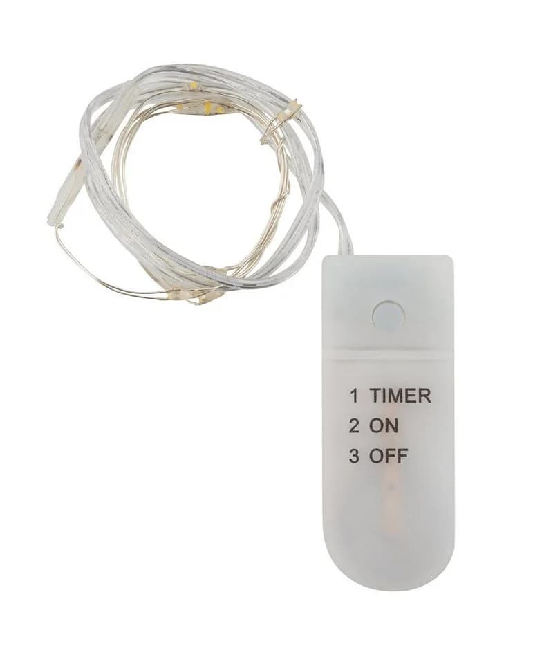 VBS Lichterkette mit Timer 10 LEDs Warmweiß