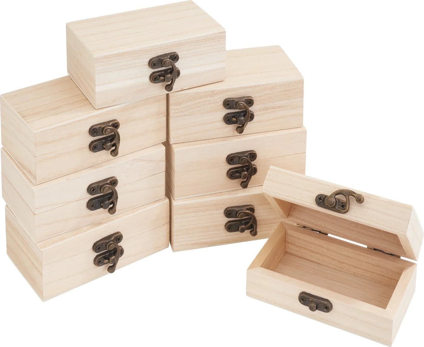 VBS Holzkästchen Set 8 Stück Rohholz Aufbewahrungsbox
