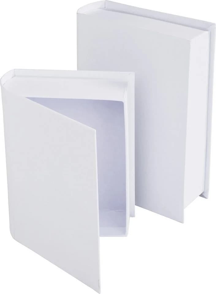 VBS Aufbewahrungsdose Buch 2er-Set Weiß Karton