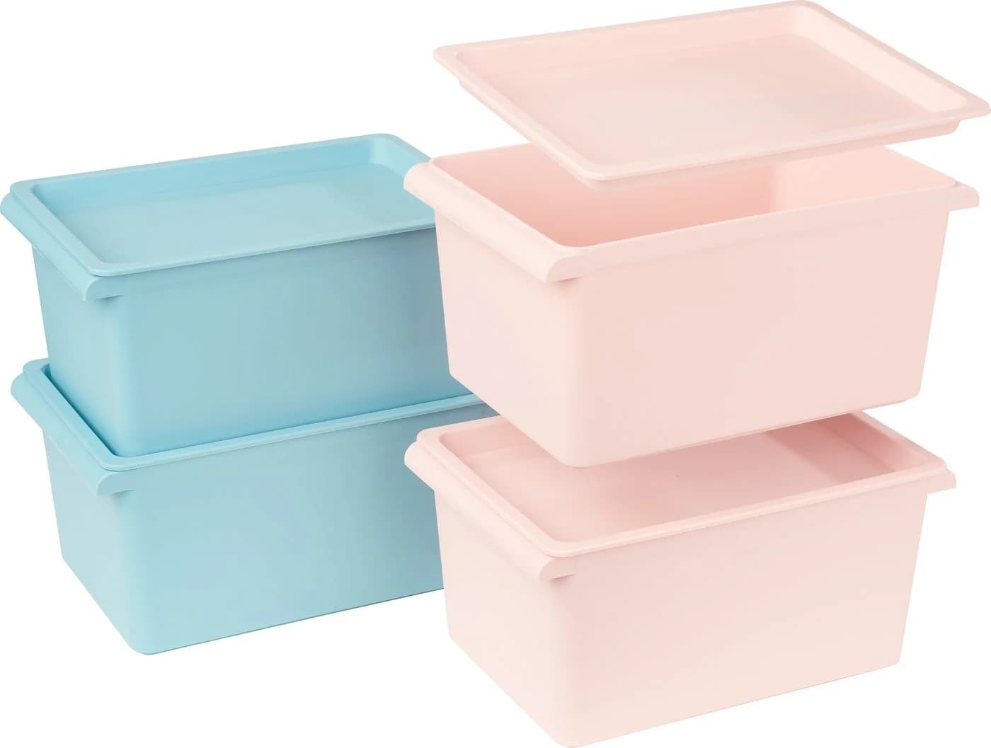 VBS Aufbewahrungsbox Stapelbox mit Griffleisten 4 Stück