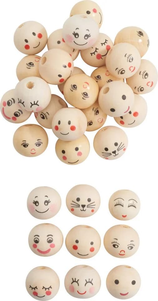 VBS Dekofigur Lovely face 32 Stück Holz