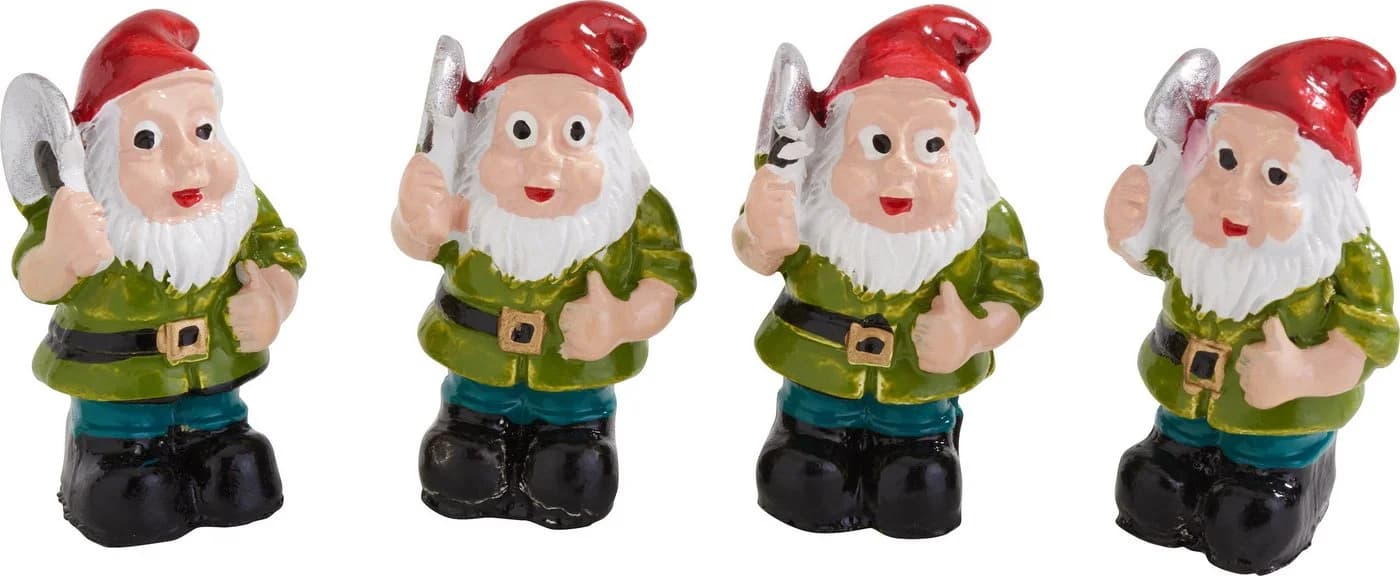 VBS Dekofigur Gartenzwerg Uwe 4er Set Polyresin