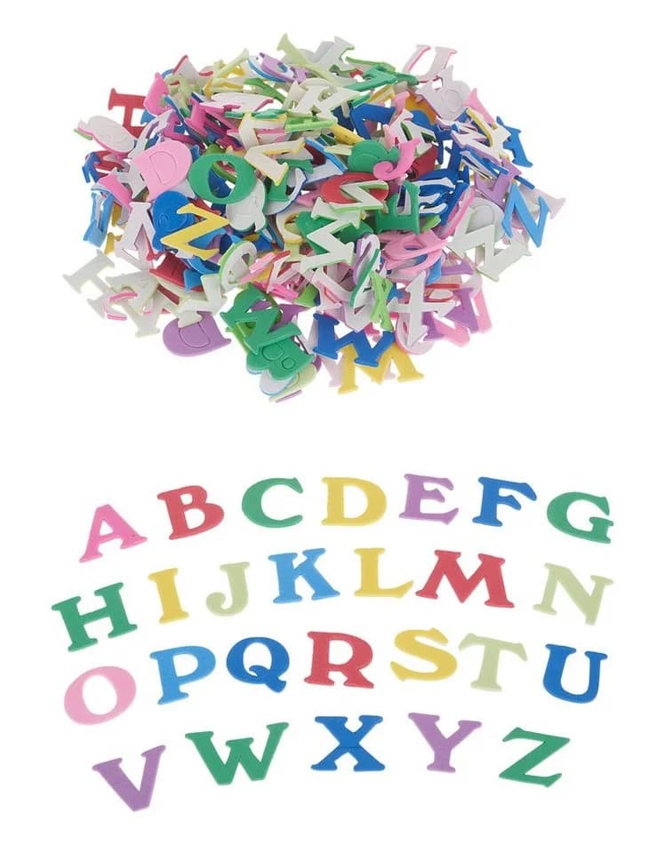 VBS XXL Deko-Buchstaben Moosgummi 200 Stück Selbstklebend Bunt