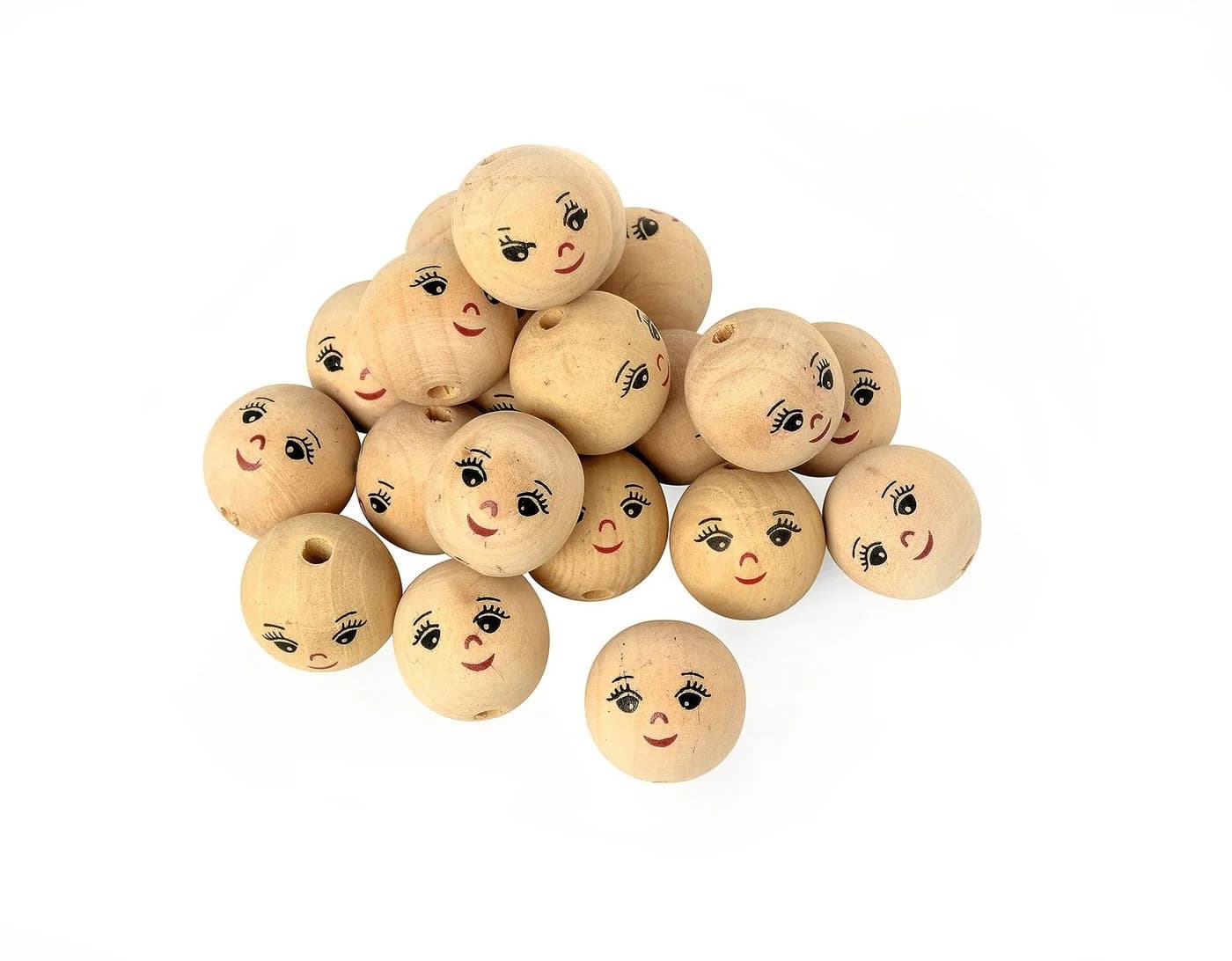 VBS XXL Dekofigur Holzkugeln 25 St. Natur Beige Ø 22 mm