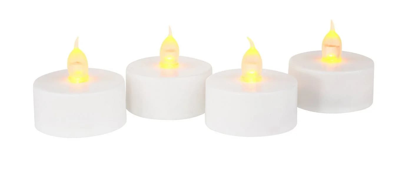 VBS LED Teelichter mit Timer, 4 Stück Warmweiß