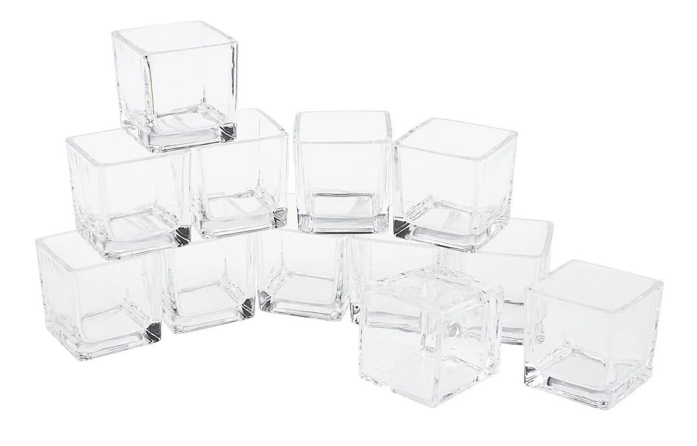 VBS XXL Windlicht Cube 12-teilig Glas transparent
