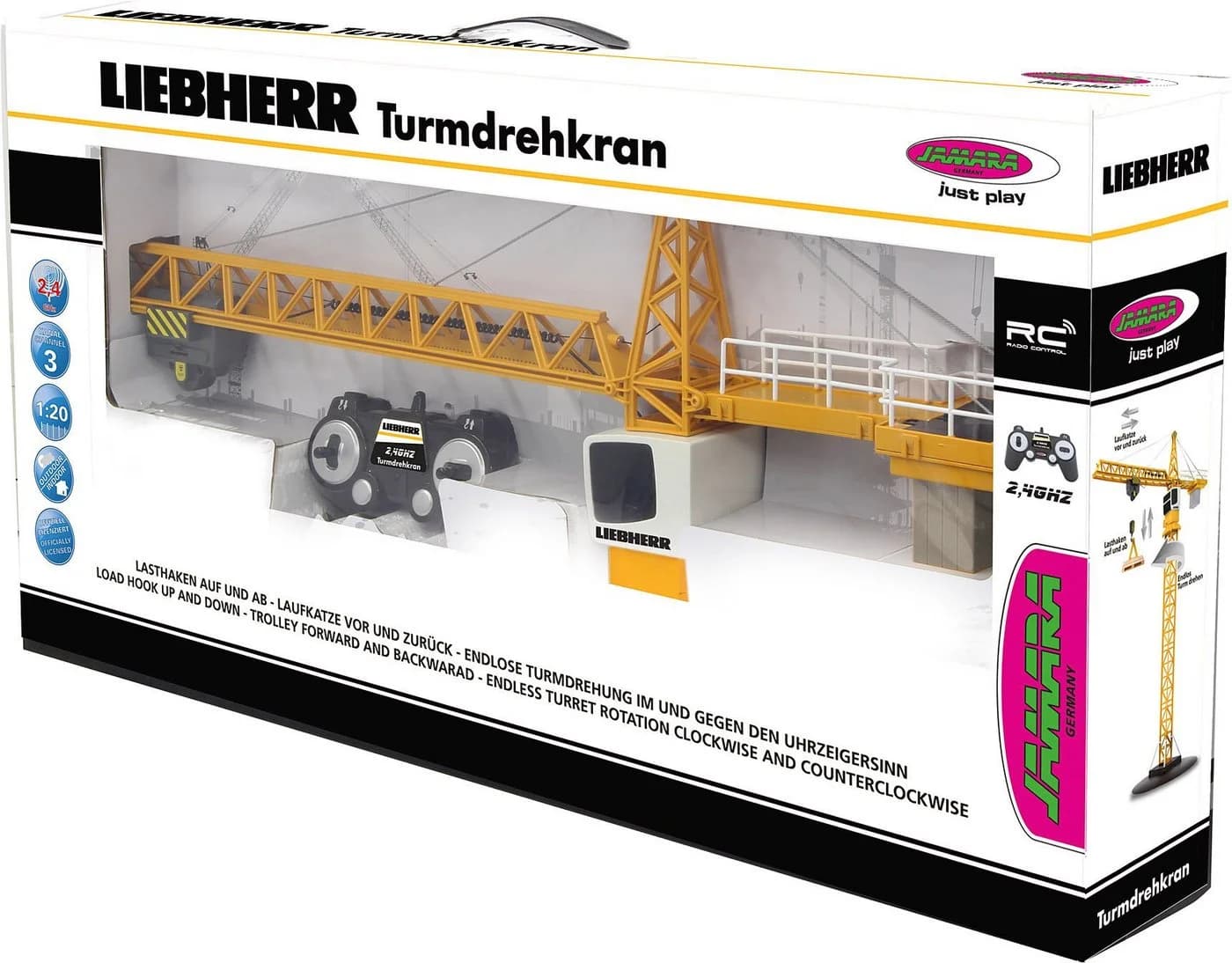 JAMARA RC-Kran Liebherr Turmdrehkran Gelb Fernsteuerung - Bild 2