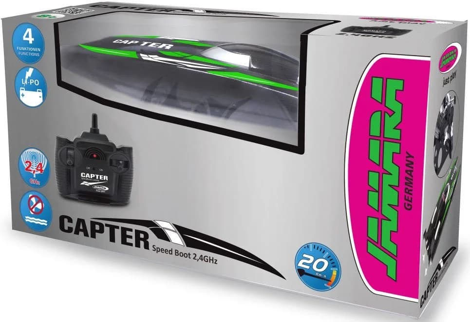 JAMARA RC-Boot Capter Speedboot Schwarz/Grün 2,4 GHz Fernsteuerung