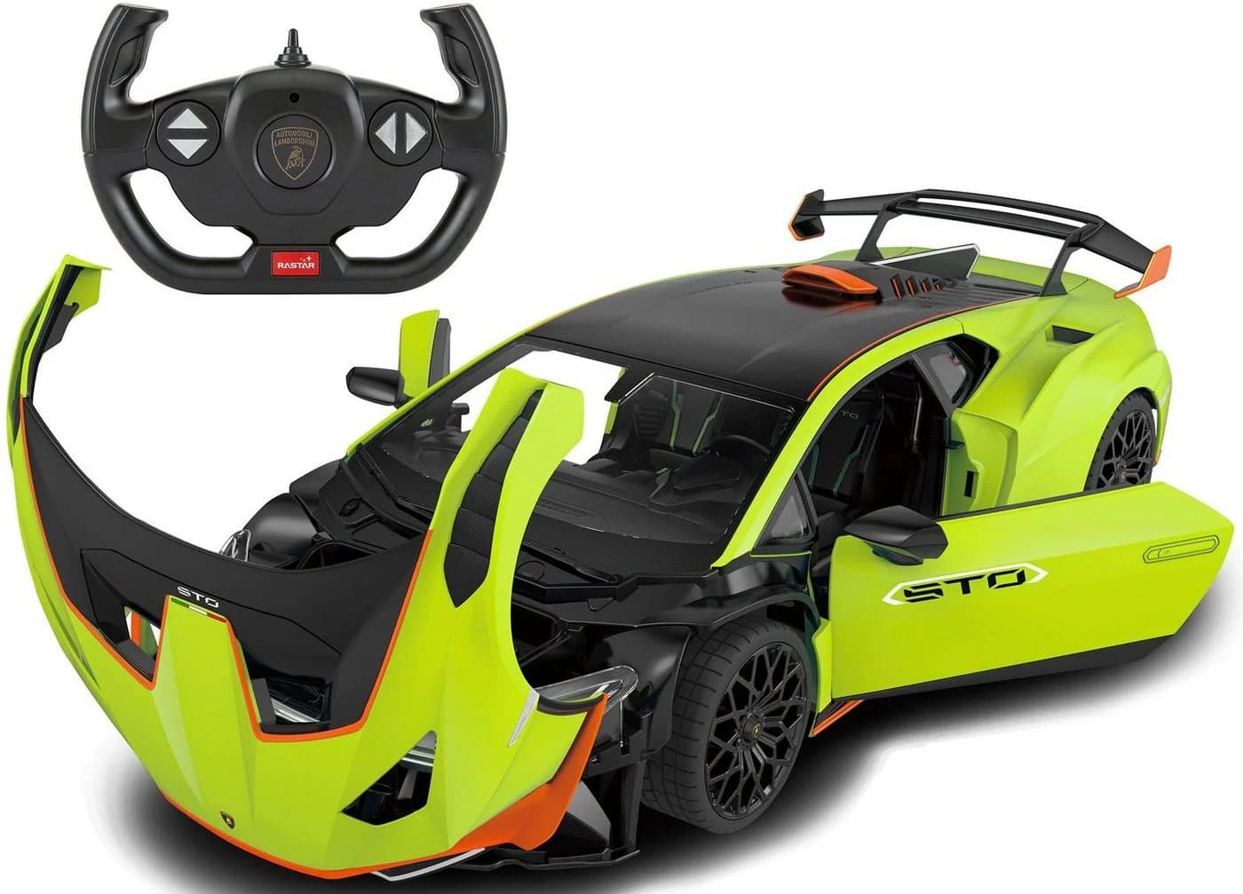 Jamara RC-Auto Deluxe Cars Lamborghini Huracán STO 1:14 grün mit LED-Lichtern - Bild 2
