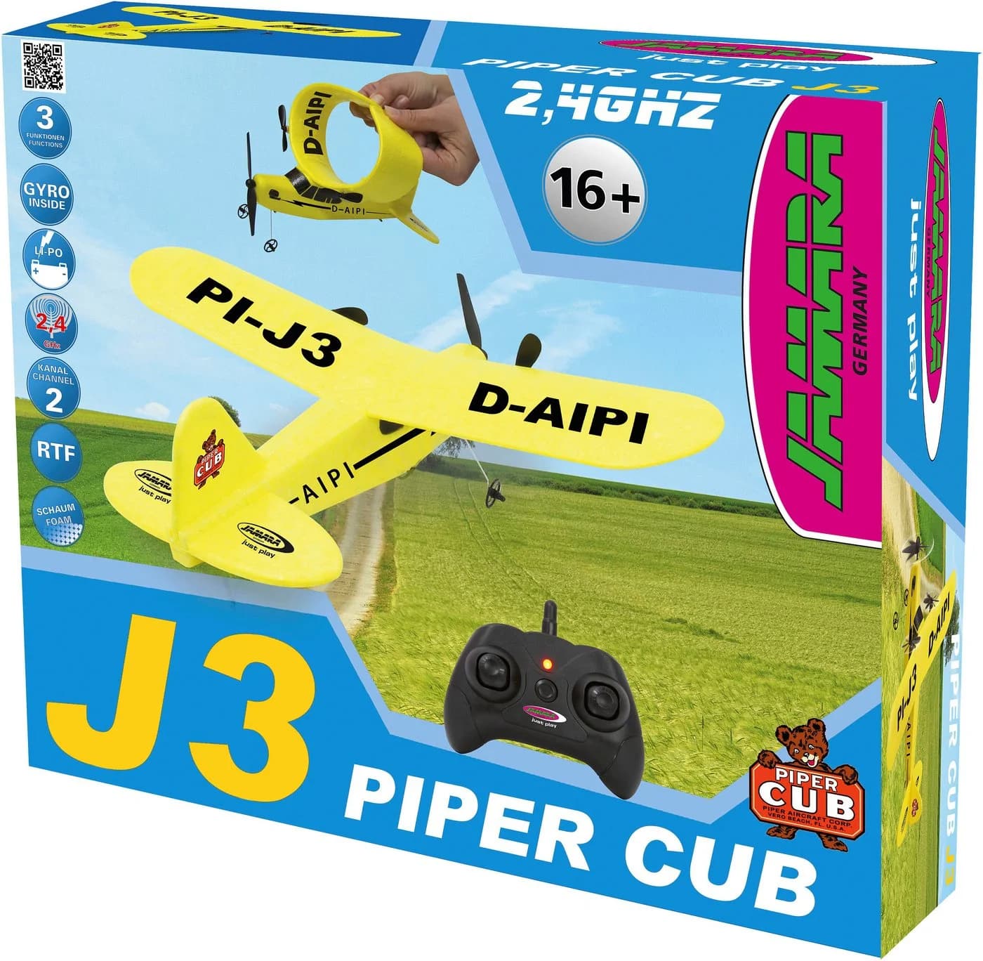 JAMARA RC-Flugzeug Piper J3-CUB 2,4 GHz Gyro Gelb - Bild 2