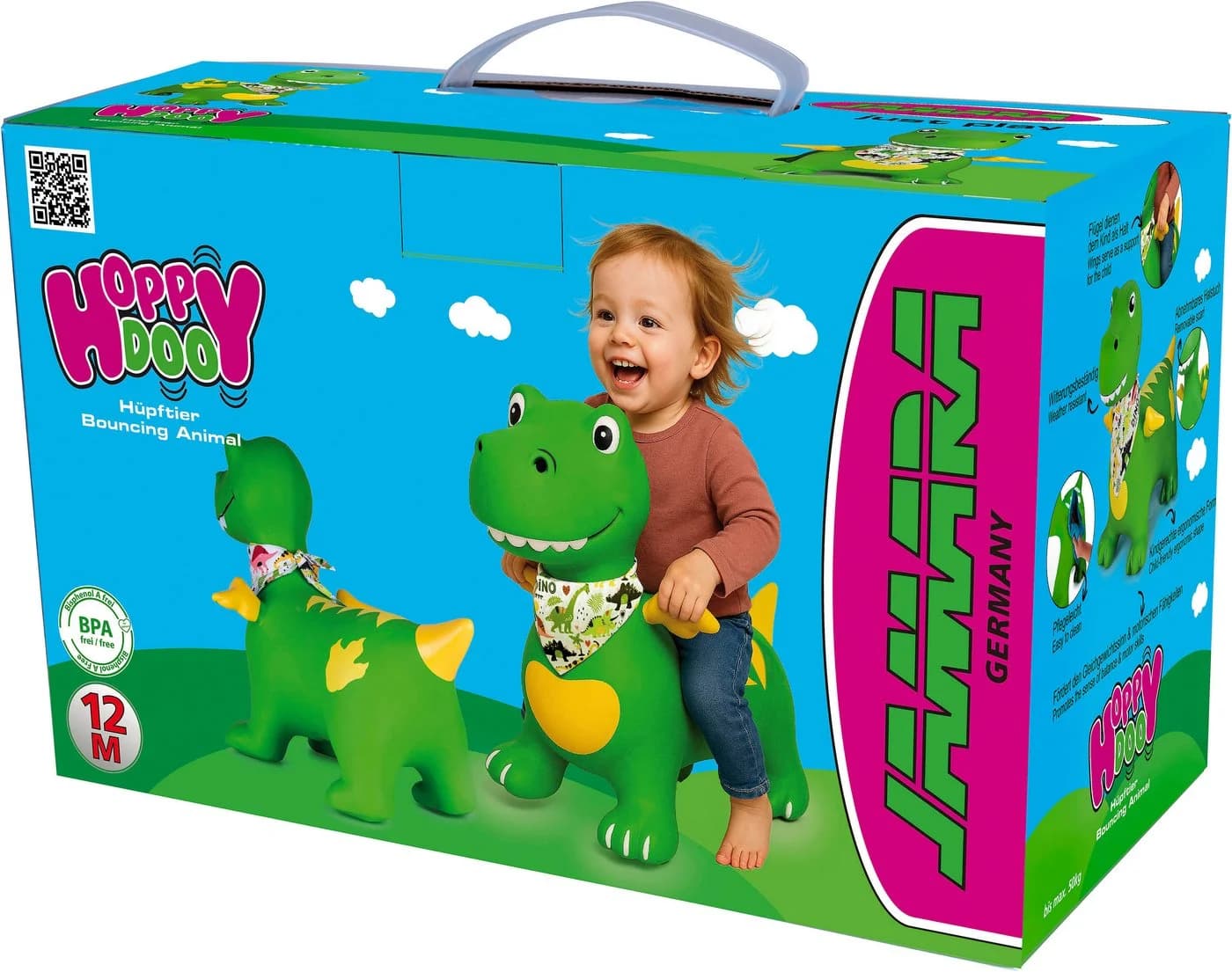 Jamara Hüpftier Dino mit Flügeln HoppyDoo, mit Pumpe, Grün