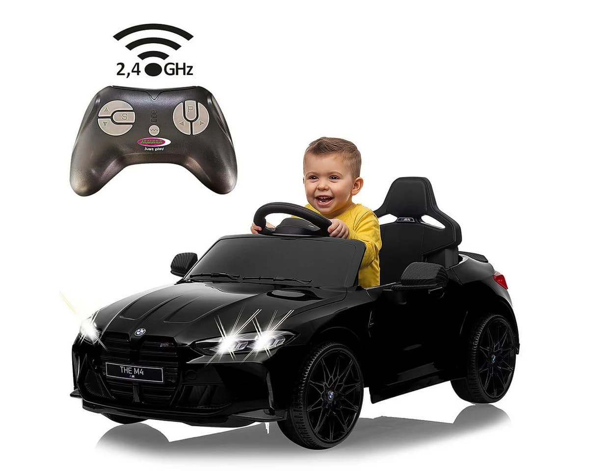 Jamara Elektro-Kinderauto Ride-on BMW M4 schwarz mit Fernsteuerung
