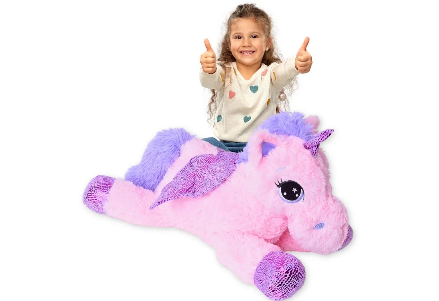 TE-Trend Kuscheltier Einhorn 60 cm Plüschtier Unicorn Stofftier pink