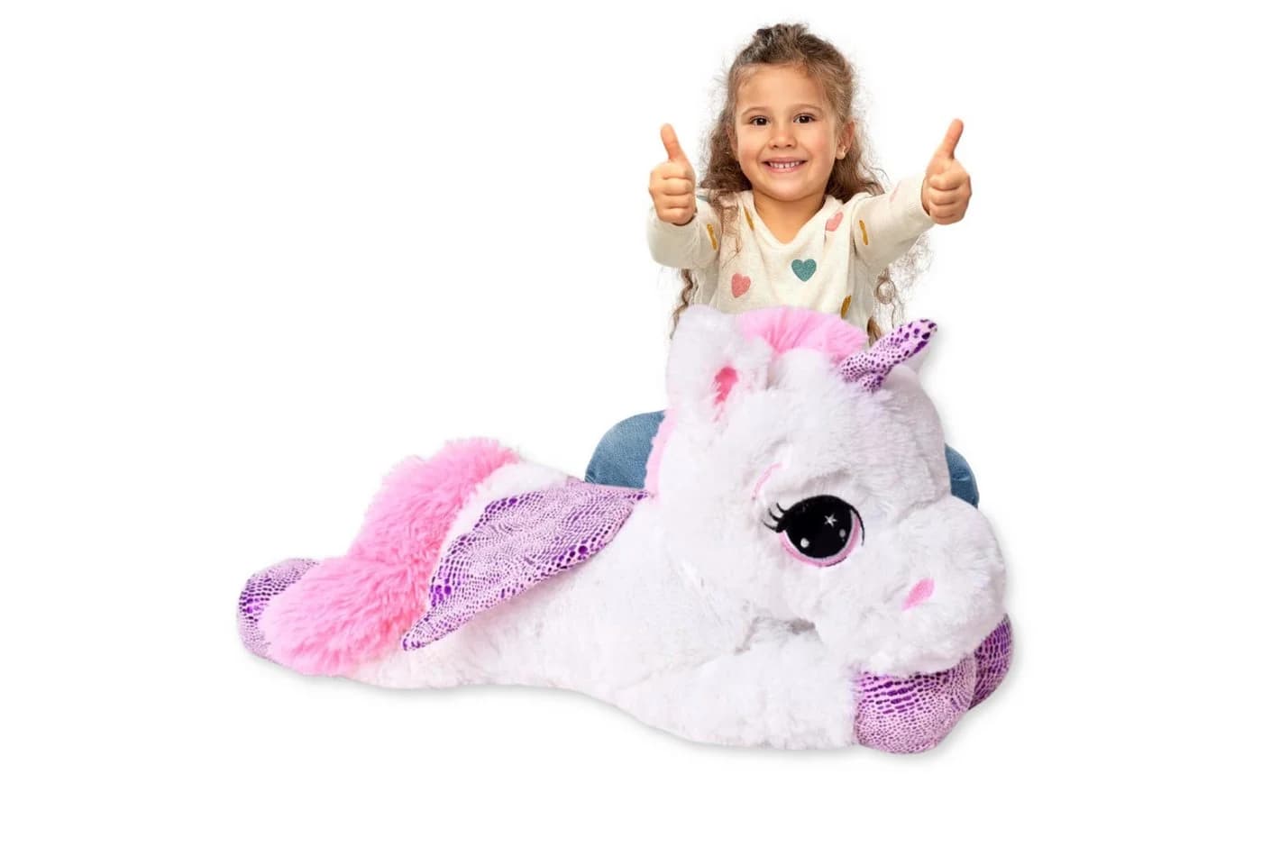 Te-Trend Kuscheltier Einhorn 60 cm Plüschtier Unicorn Pferd weiß