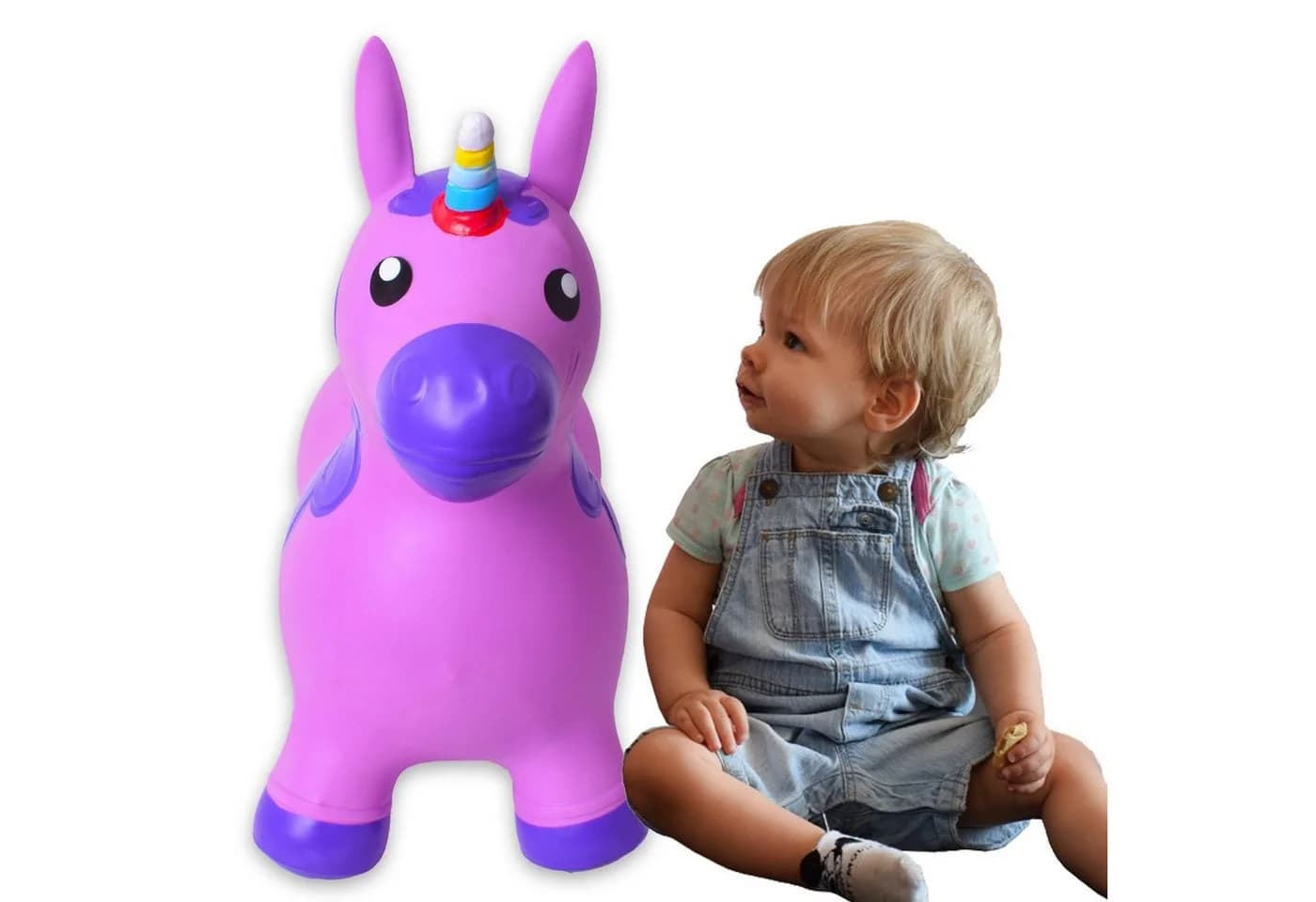 TE-Trend Hüpfpferd Einhorn Lila Kunststoff