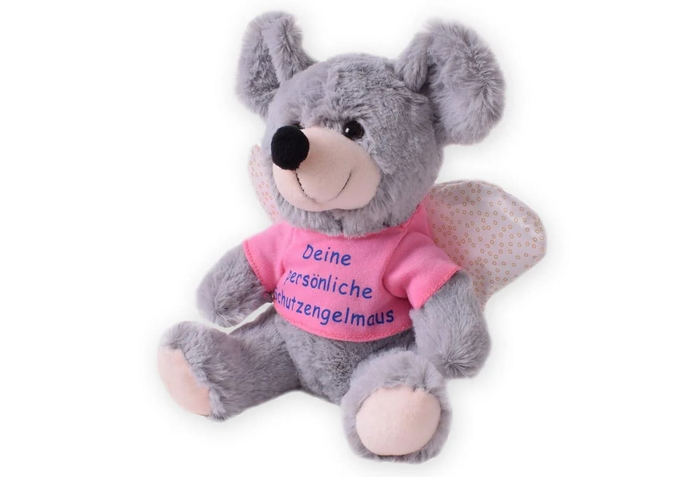 TE-Trend Kuscheltier Maus 25 cm Schutzengel Plüschtier mit T-Shirt - Bild 2