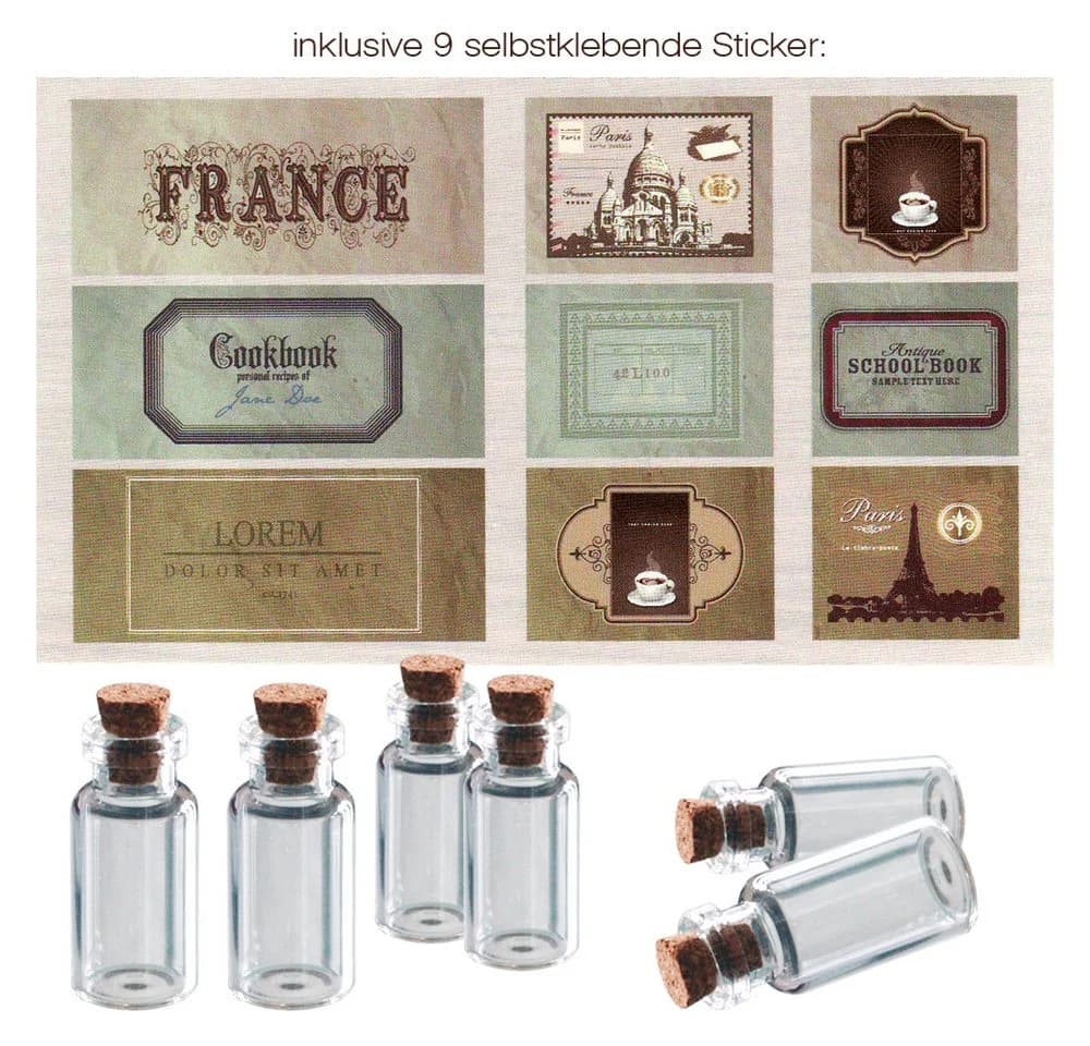 TE-DecoArt Deko-Glas 12 Stück Mini Glasflaschen Set - Bild 3