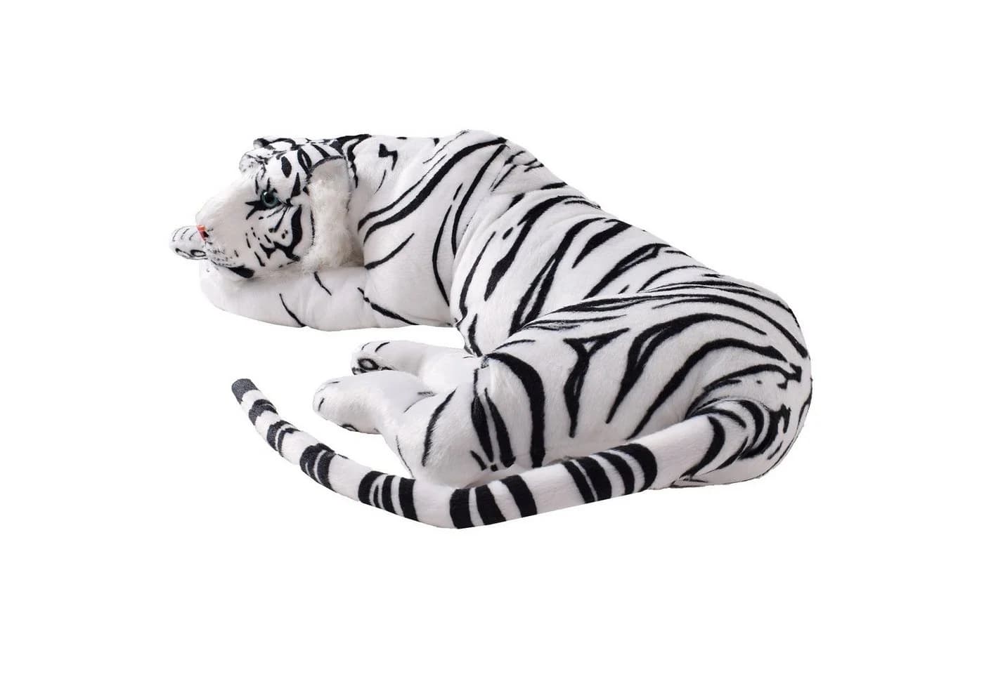 TE-Trend Kuscheltier Tiger 90cm XXL Deko Plüschtier Stofftiger Weiß - Bild 2