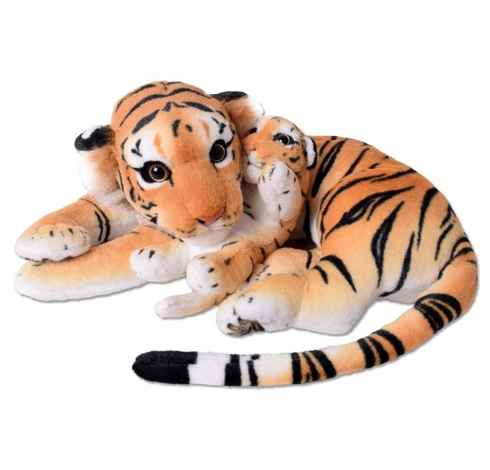 TE-Trend Kuscheltier Tiger mit Tigerbaby Deko Plüschtier Set 60cm - Bild 2