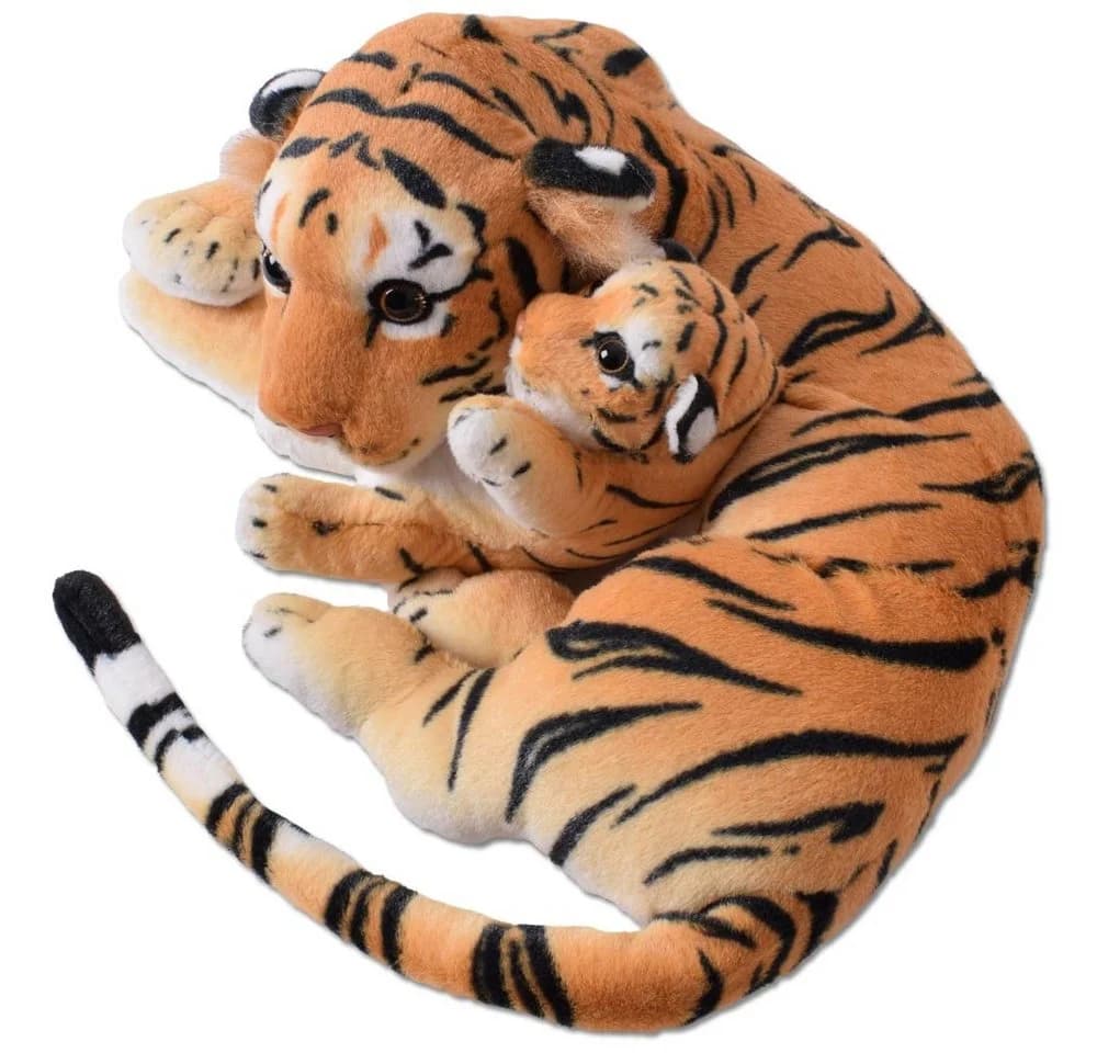 TE-Trend Kuscheltier Tiger mit Tigerbaby Deko Plüschtier Set 60cm - Bild 3
