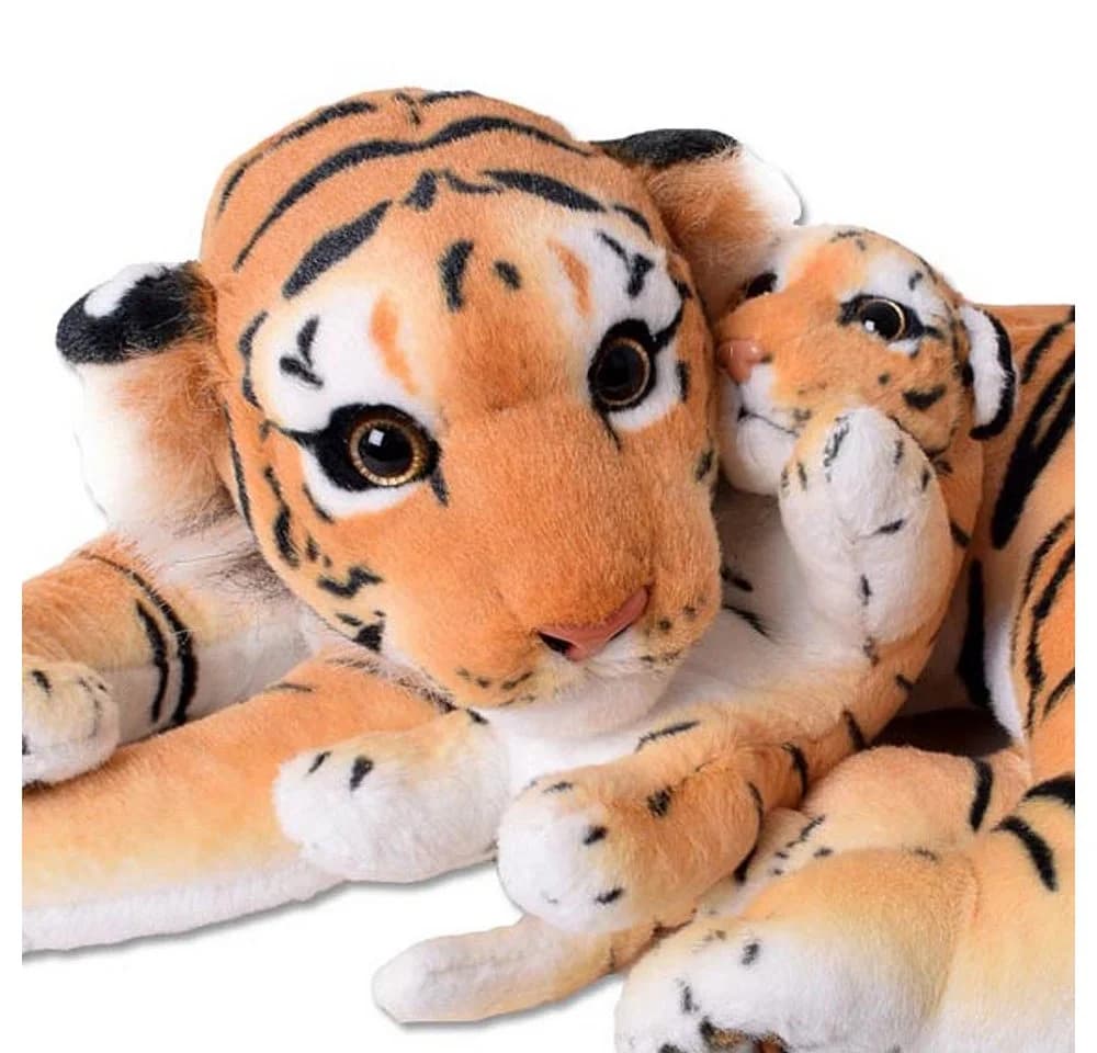 TE-Trend Kuscheltier Tiger mit Tigerbaby Deko Plüschtier Set 60cm - Bild 4