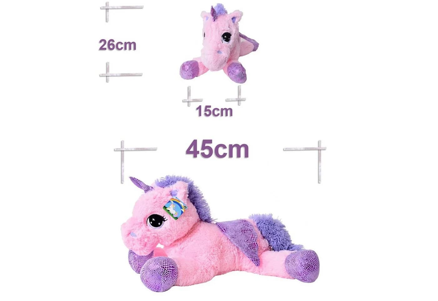 TE-Trend Kuscheltier Einhorn 45cm Rosa Lila Glitzer - Bild 5
