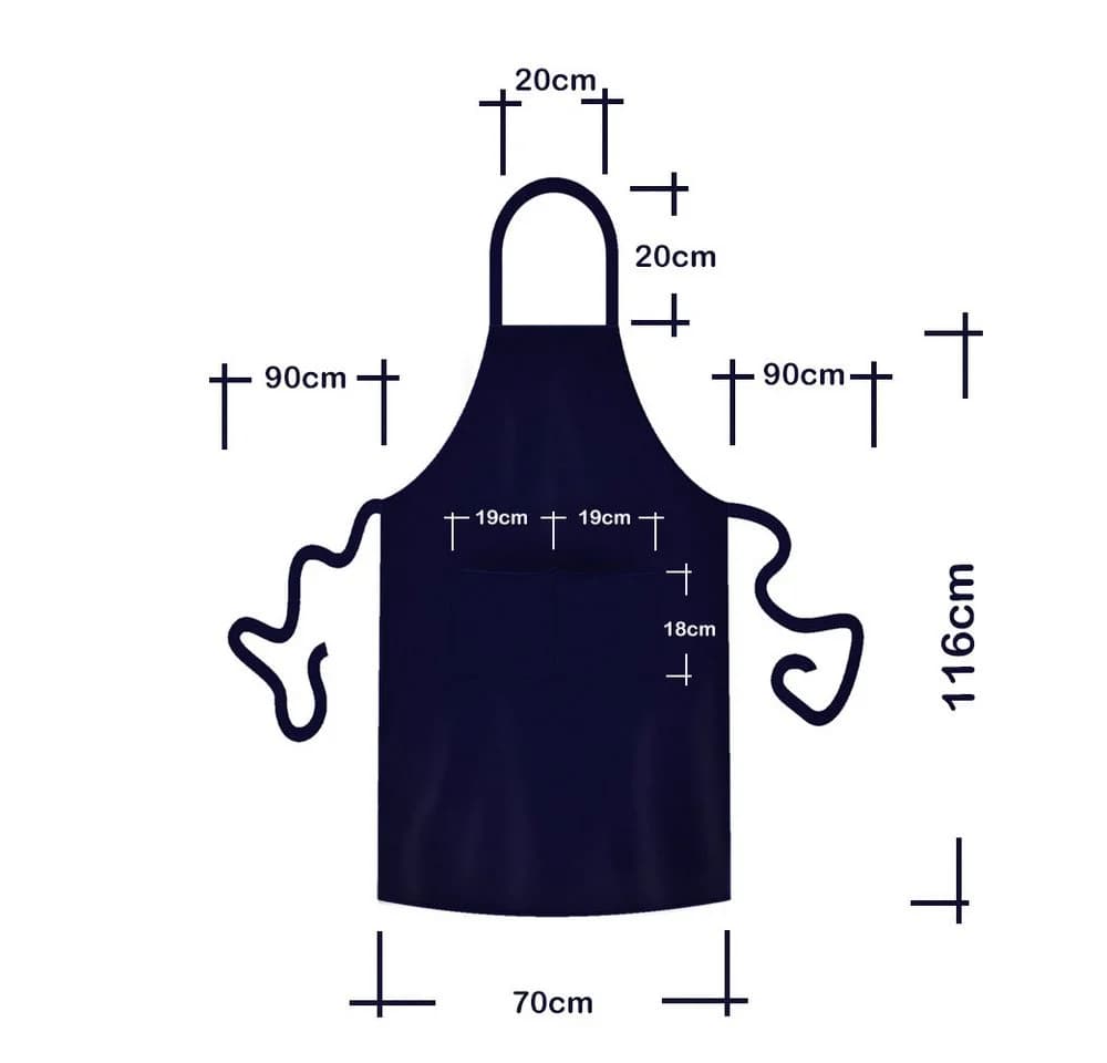 teprovo Grillschürze Herren 116cm Dunkelblau mit Taschen - Bild 4